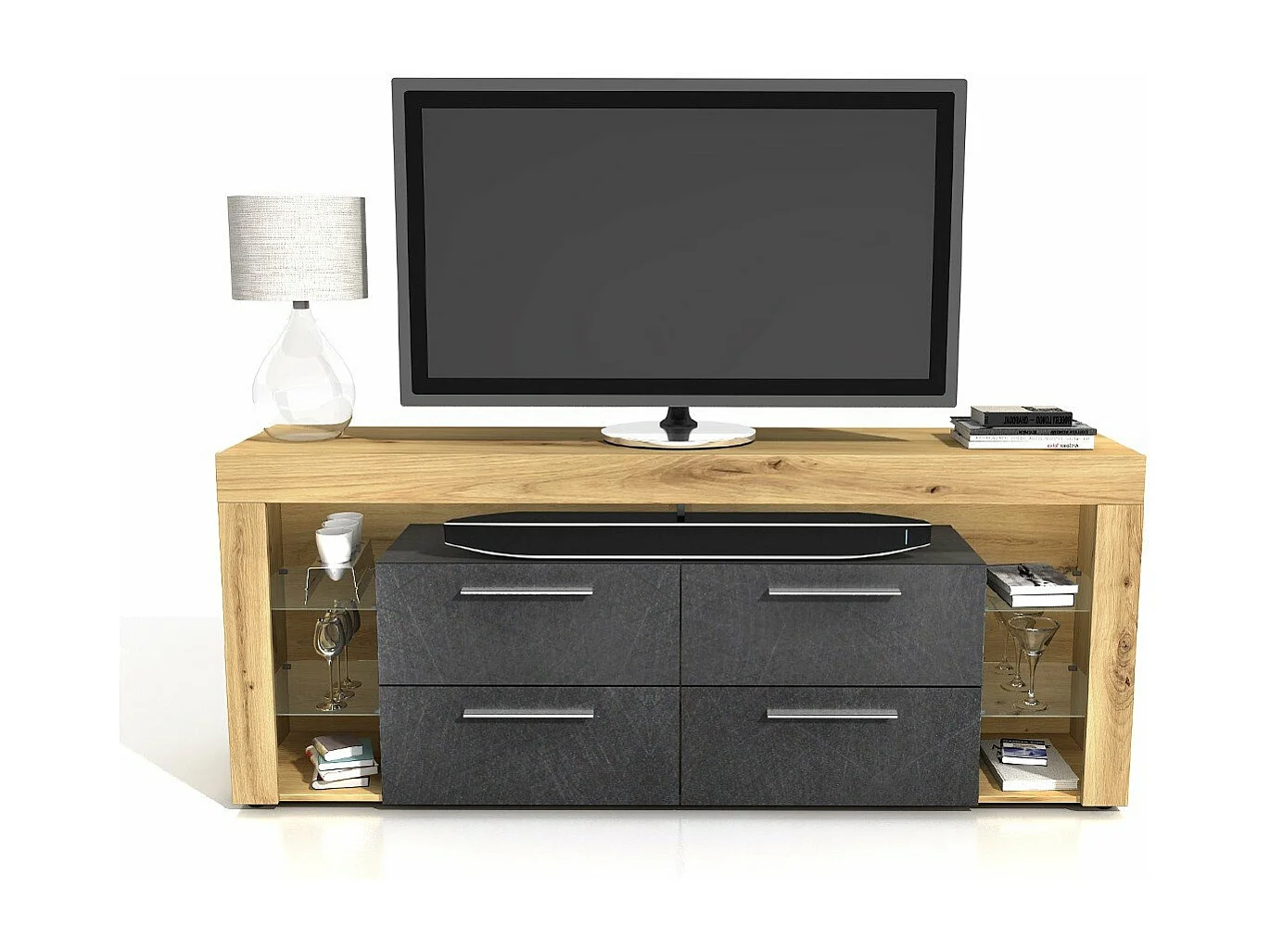 TV-meubel 4 laden 6 vakken - Vibio