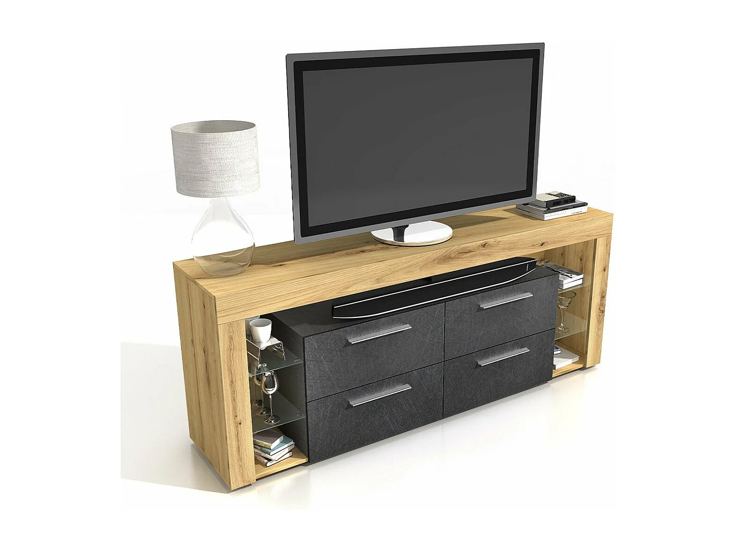 TV-meubel 4 laden 6 vakken - Vibio