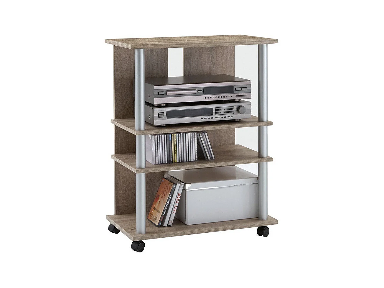 Meuble TV 4 Niveaux Design "Tanvent" 85cm Naturel