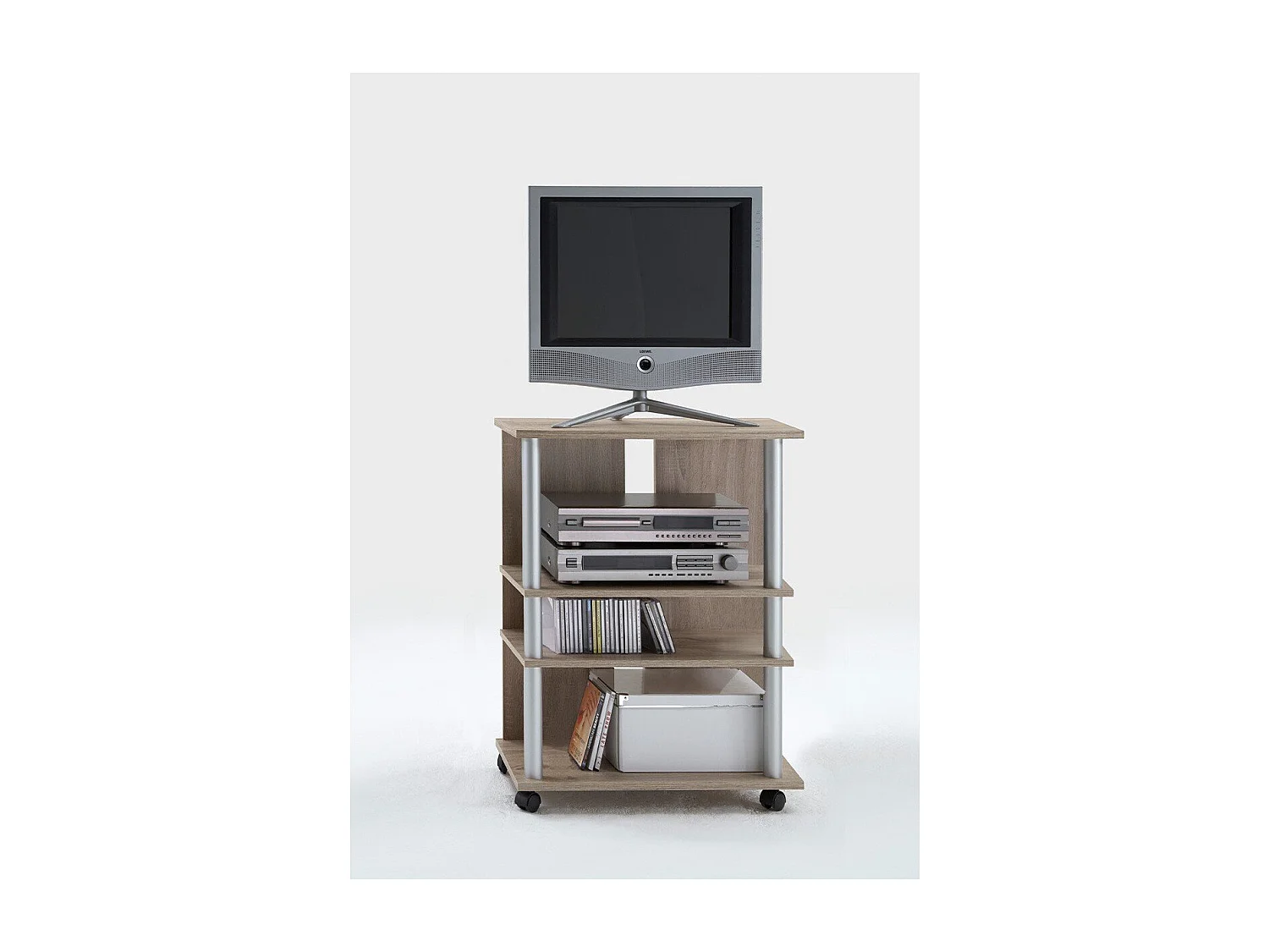 Meuble TV 4 Plateaux sur Roulettes - Variant