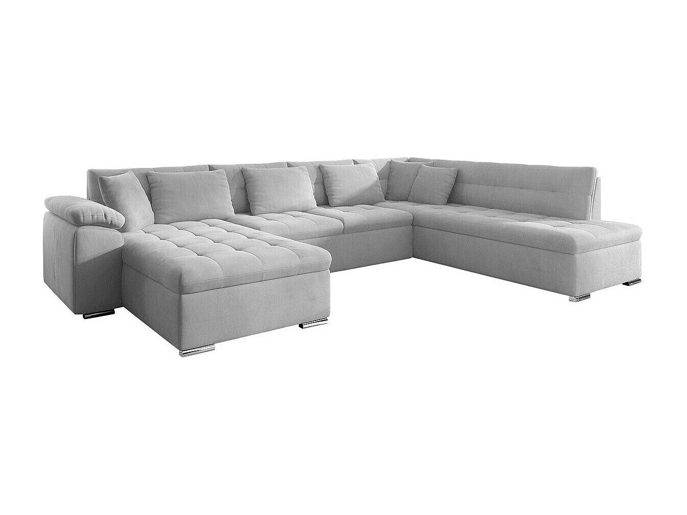 Sofá rinconero Comfivo 128, Gris, Función de descanso, 348x205x76cm