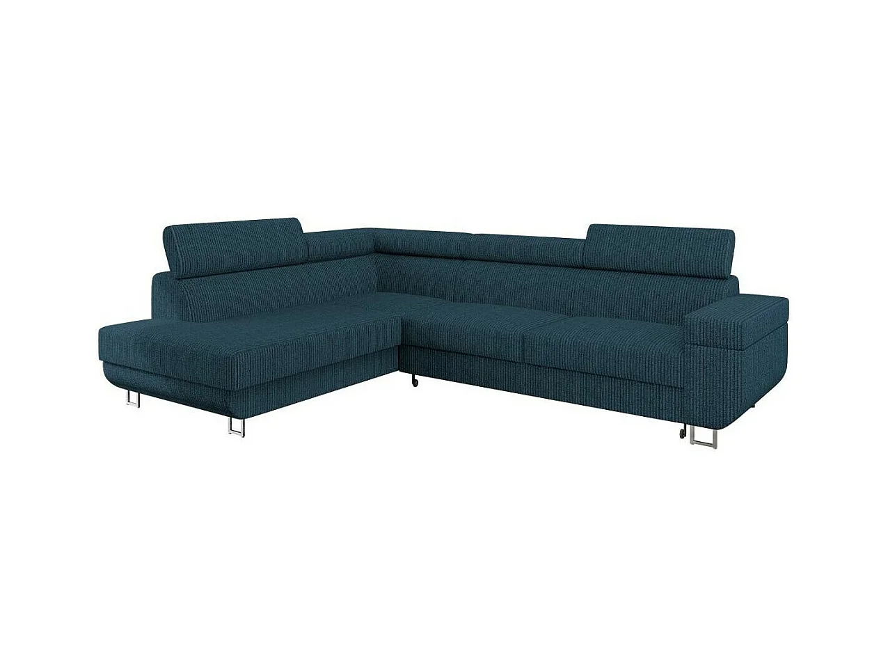 Ecksofa mit Schlaffunktion und Bettkasten - 253x188x71-86 cm - Poso 05 - Seite: Links - Fonti Cord