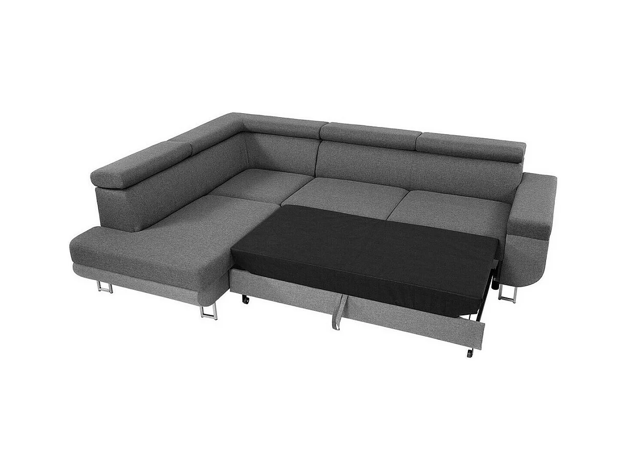 Ecksofa mit Schlaffunktion und Bettkasten - 253x188x71-86 cm - Poso 05 - Seite: Links - Fonti Cord