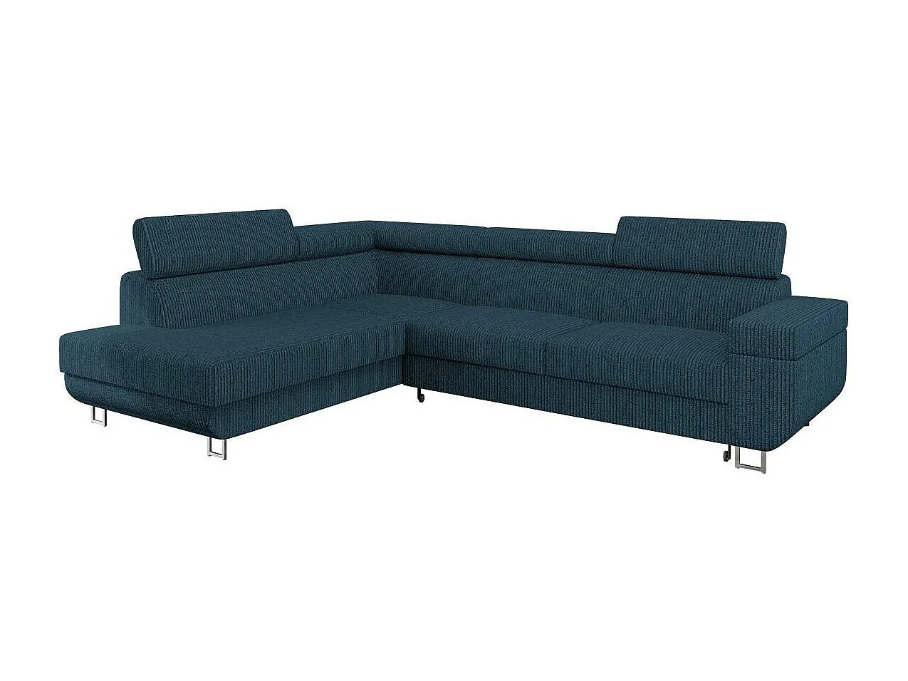 Sofá rinconero Comfivo Liberta, Azul, Función de descanso, Almacenaje, 253x188x71cm