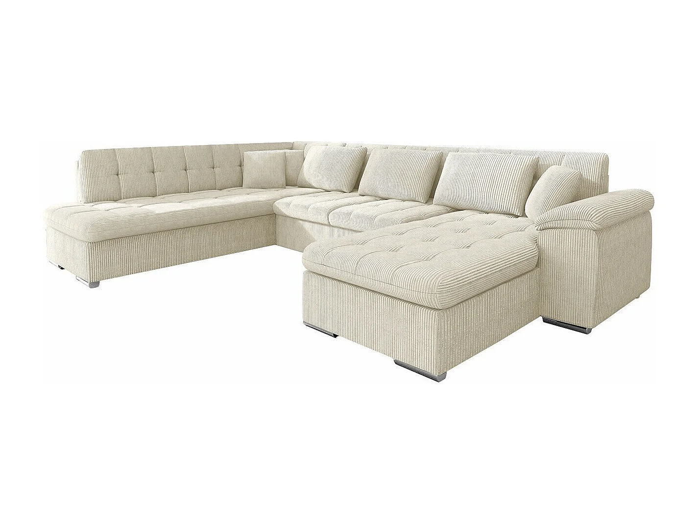 Sofá rinconero Comfivo 128, De color marrón claro, Función de descanso, 348x205x76cm