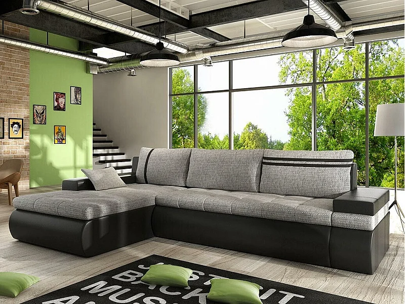 Sofá rinconero Temple 100, Gris, Función de descanso, Almacenaje, 300x182x90cm