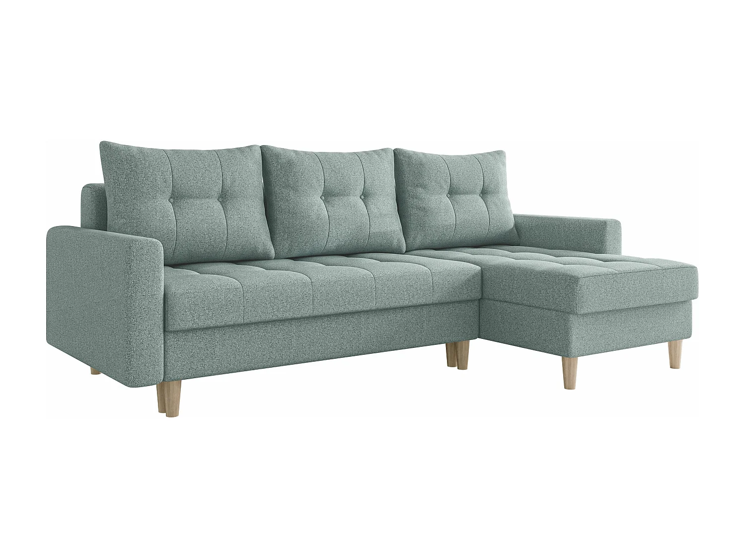 Sofá rinconero Boulder 100, Turquesa, Función de descanso, Almacenaje, 222x140x90cm