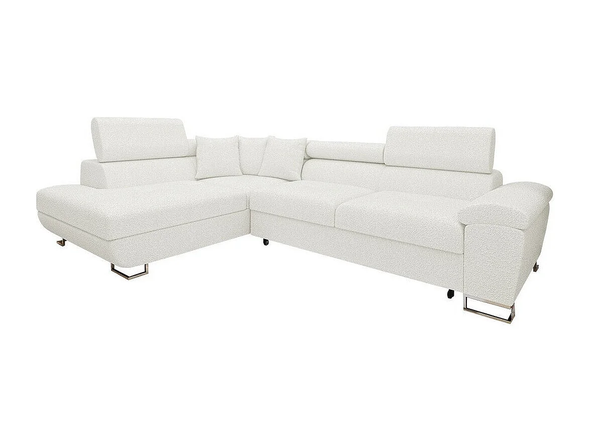 Sofá rinconero Comfivo 290, Blanco, Función de descanso, Almacenaje, 270x202x71cm