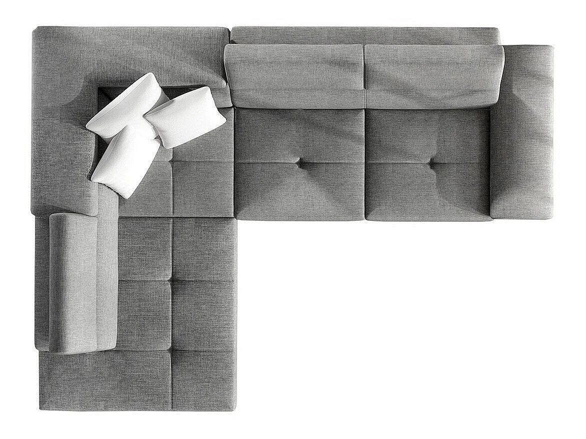 Canapé d'angle convertible 3 places en tissu blanc 270x202x71 cm