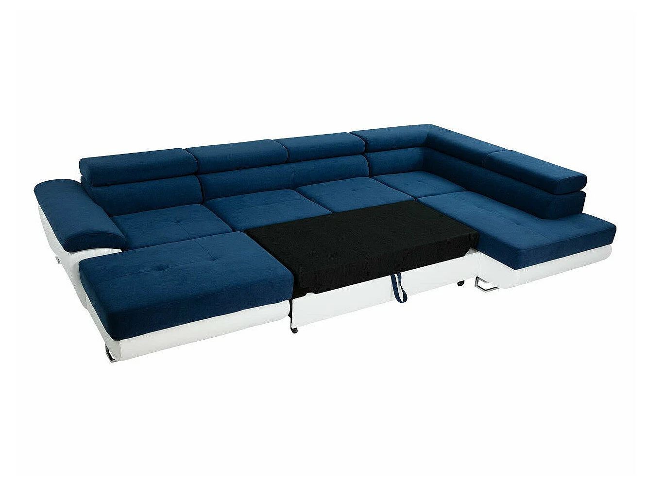 Canapé d'angle convertible 3 places en simili cuir gris
