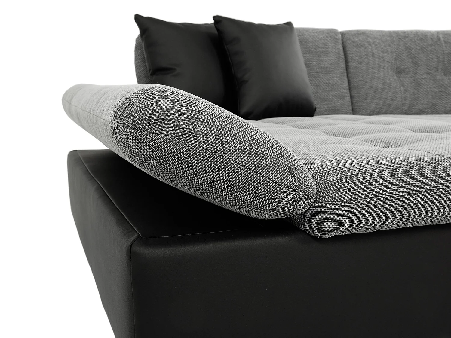 Sofá rinconero Comfivo Ficus, Gris oscuro, Función de descanso, Almacenaje, 360x160x75cm