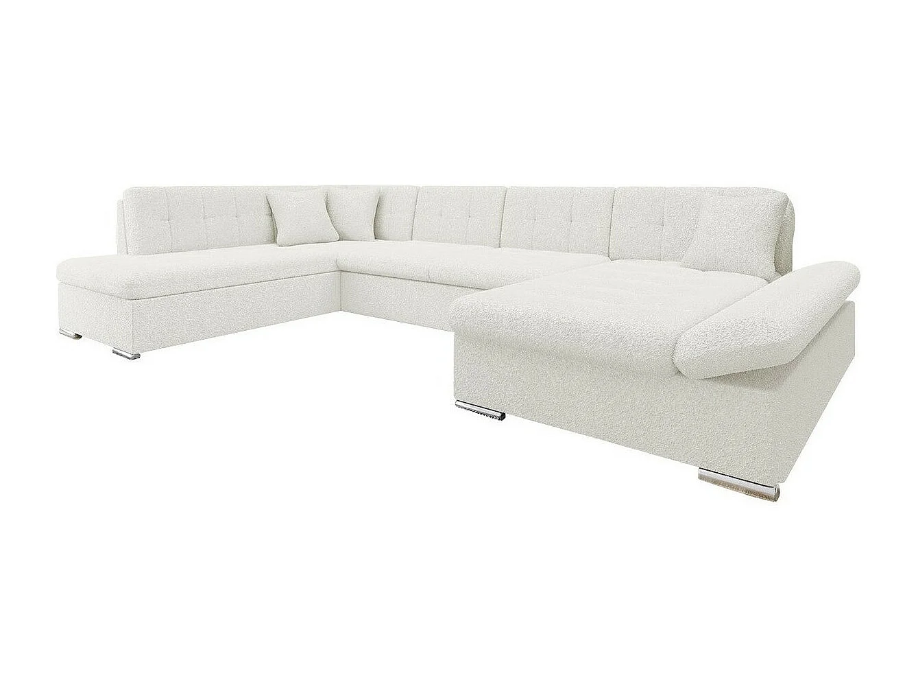 Sofá rinconero Comfivo 173, Blanco, Función de descanso, Almacenaje, 345x205x76cm