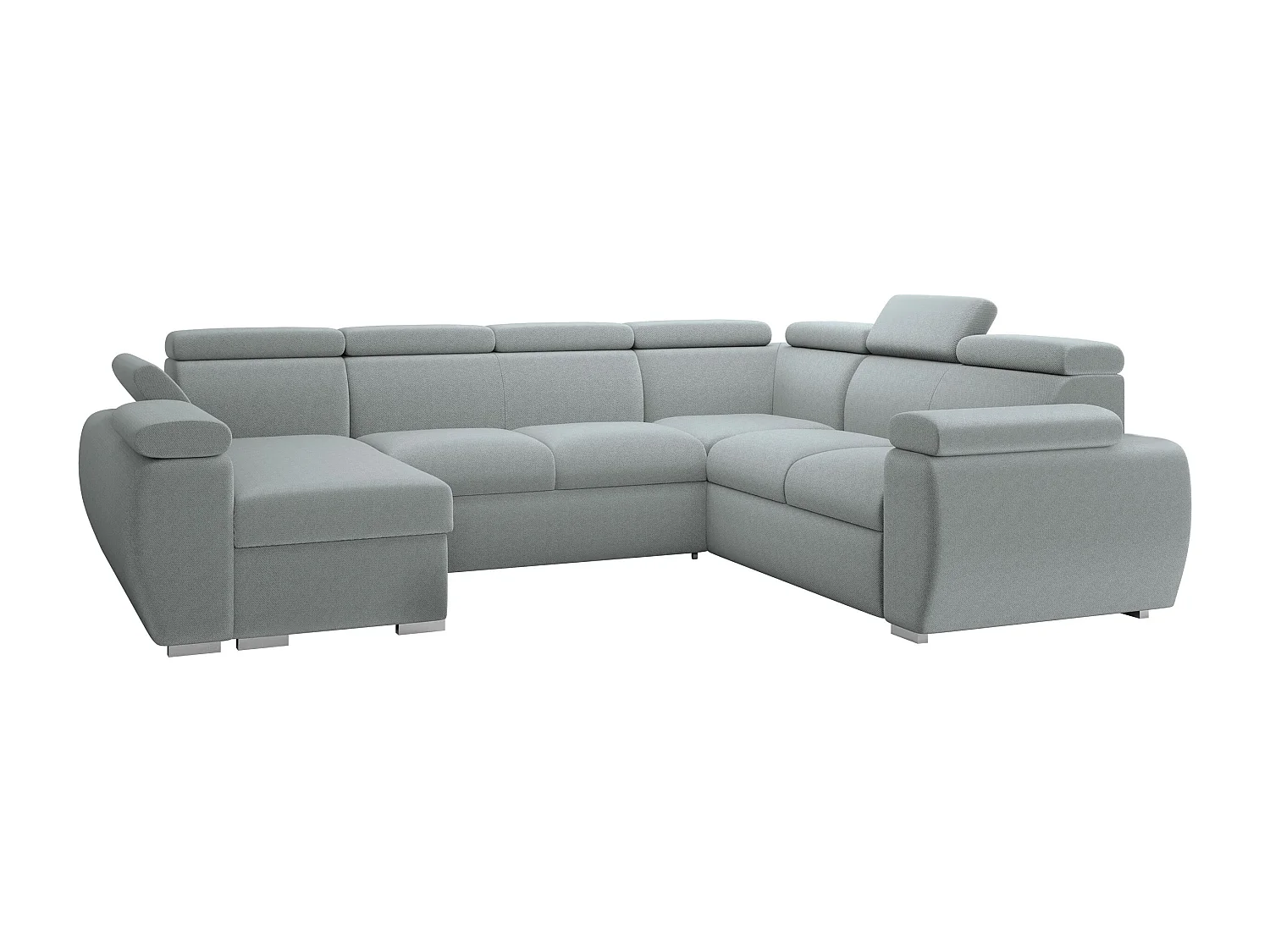 Sofá rinconero Columbus 134, Gris, Función de descanso, Almacenaje, 325x260x85cm