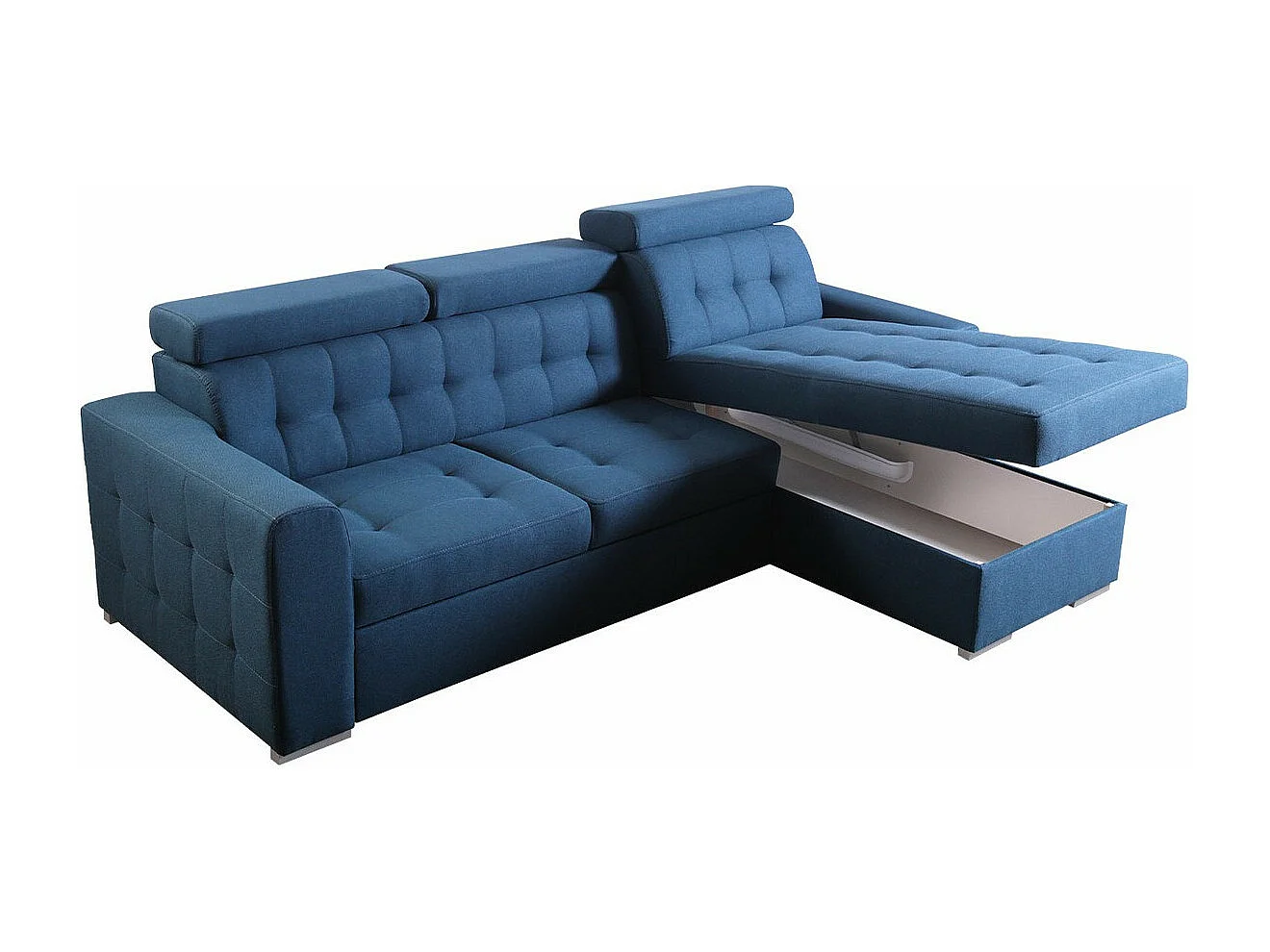 Sofá de canto Temple 123, Azul, Funcionalidade de dormir, 27x18x9cm