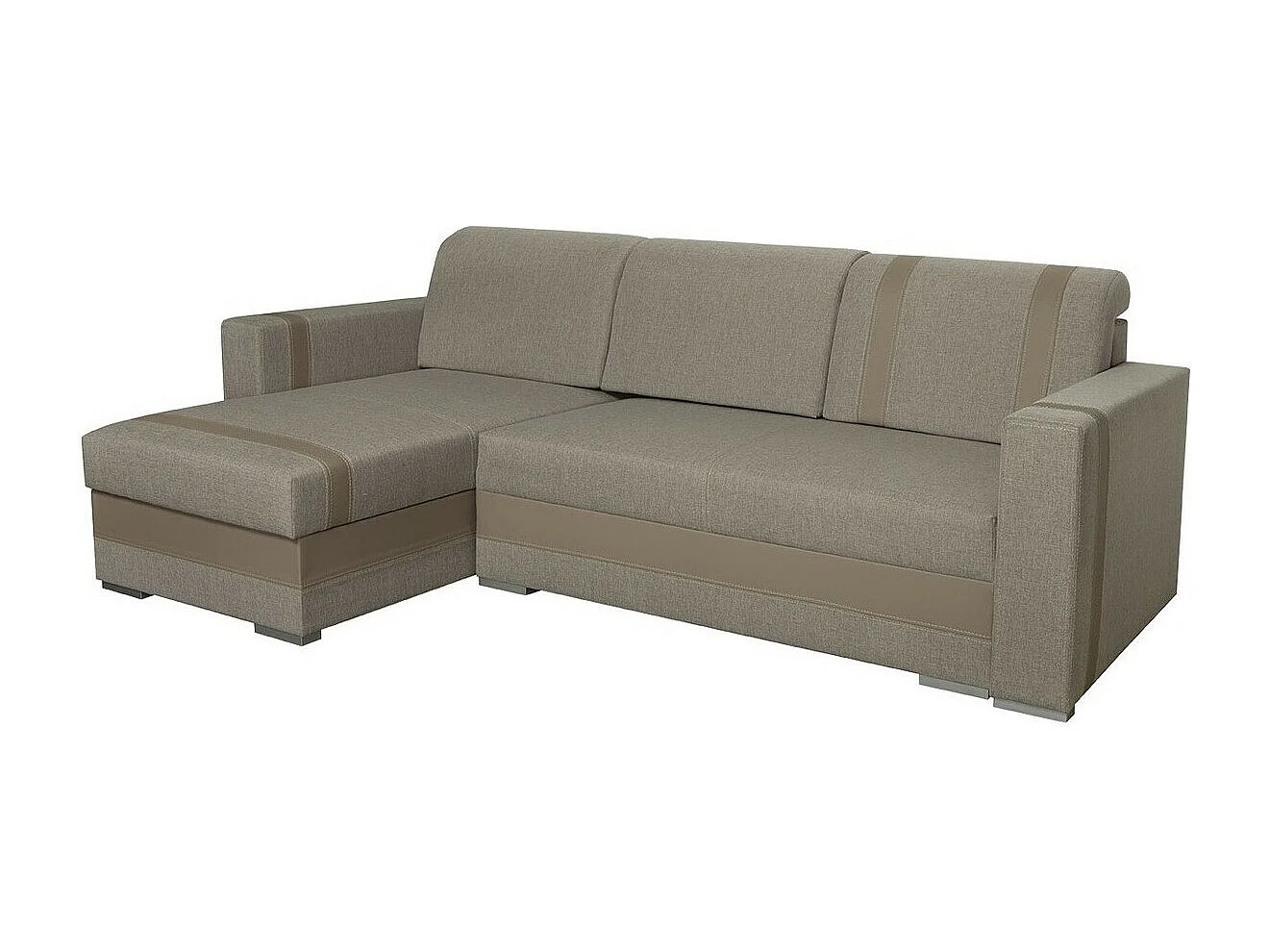 Canapé d'angle Edinburg 101, Brun clair, Disponible, 235x155x82cm