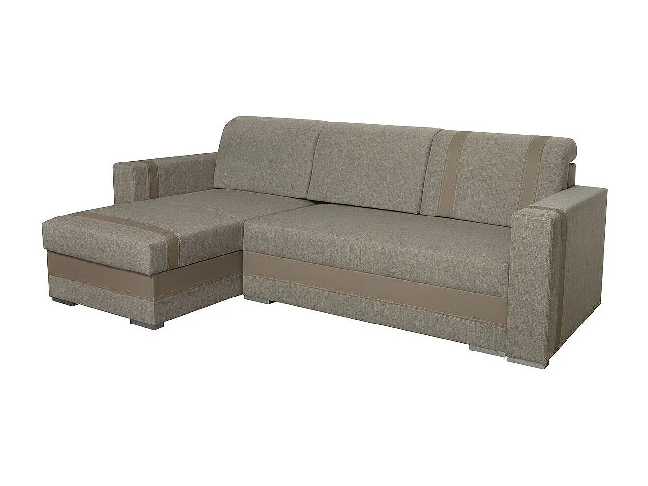 Sofá rinconero Edinburg 101, De color marrón claro, Función de descanso, Almacenaje, 82cm