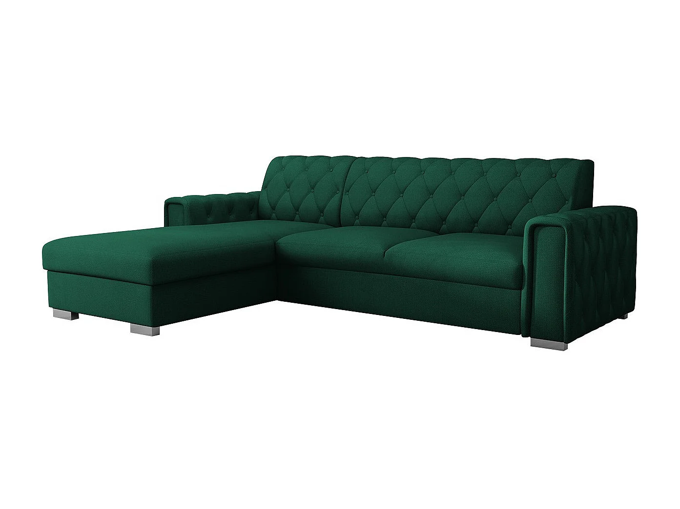Canapé d'angle Columbus 203, Vert, Disponible, 267x185x85cm