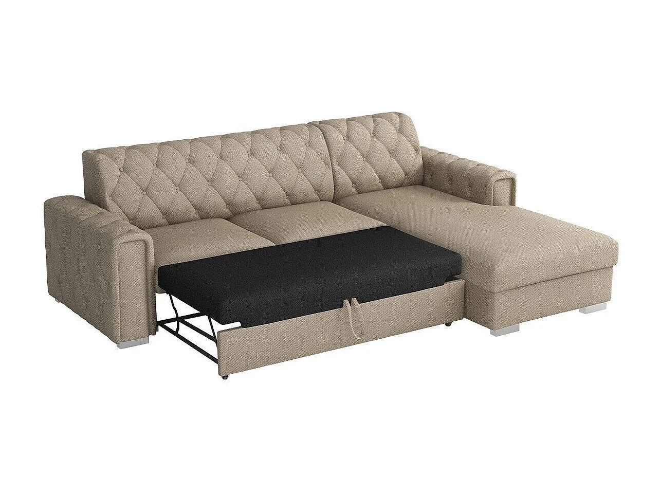 Canapé d'angle Columbus 203, Vert, Disponible, 267x185x85cm