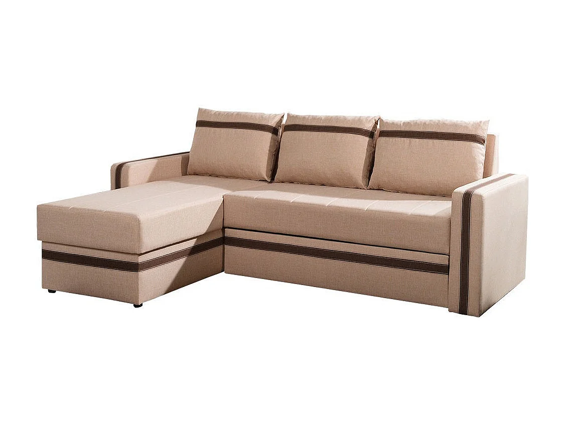 Sofá de canto Providence 166, Castanho claro, Funcionalidade de dormir