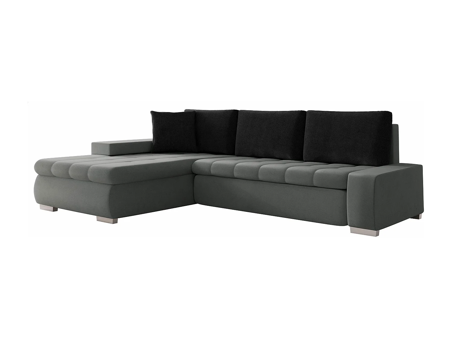 Canapé d'angle Comfivo Nitor, Gris foncé, Disponible, 265x185x85cm
