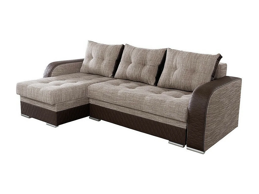 Sofá rinconero Boulder 101, De color marrón claro, Función de descanso, Almacenaje, 238cm