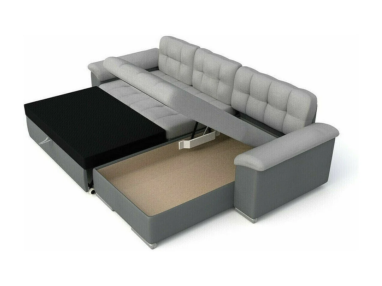 Sofá rinconero Comfivo 181, Amarillo, Función de descanso, Almacenaje, 280x160x76cm