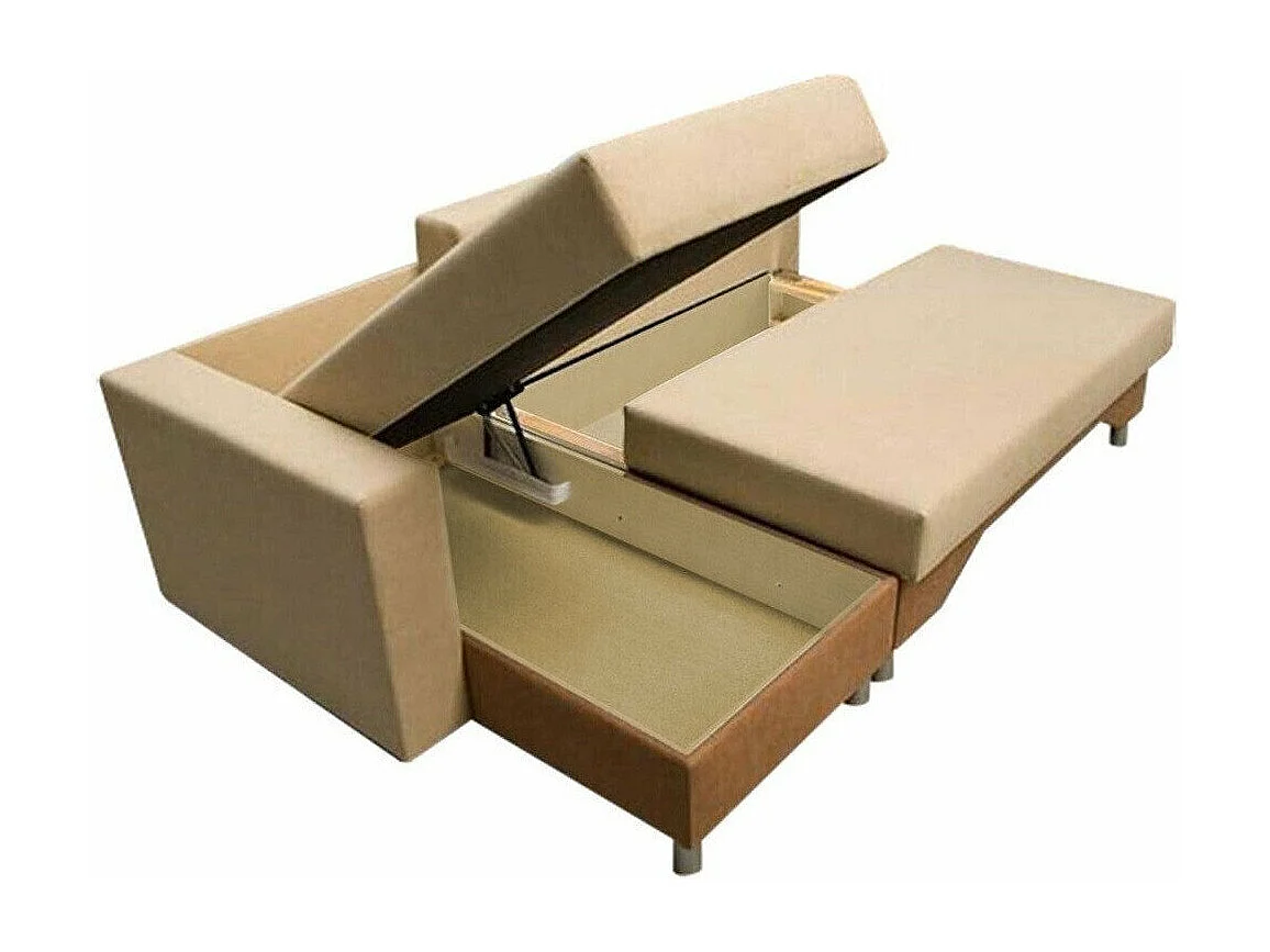 Sofá de canto Akron 100, Preto, Funcionalidade de dormir, 22x13x10cm