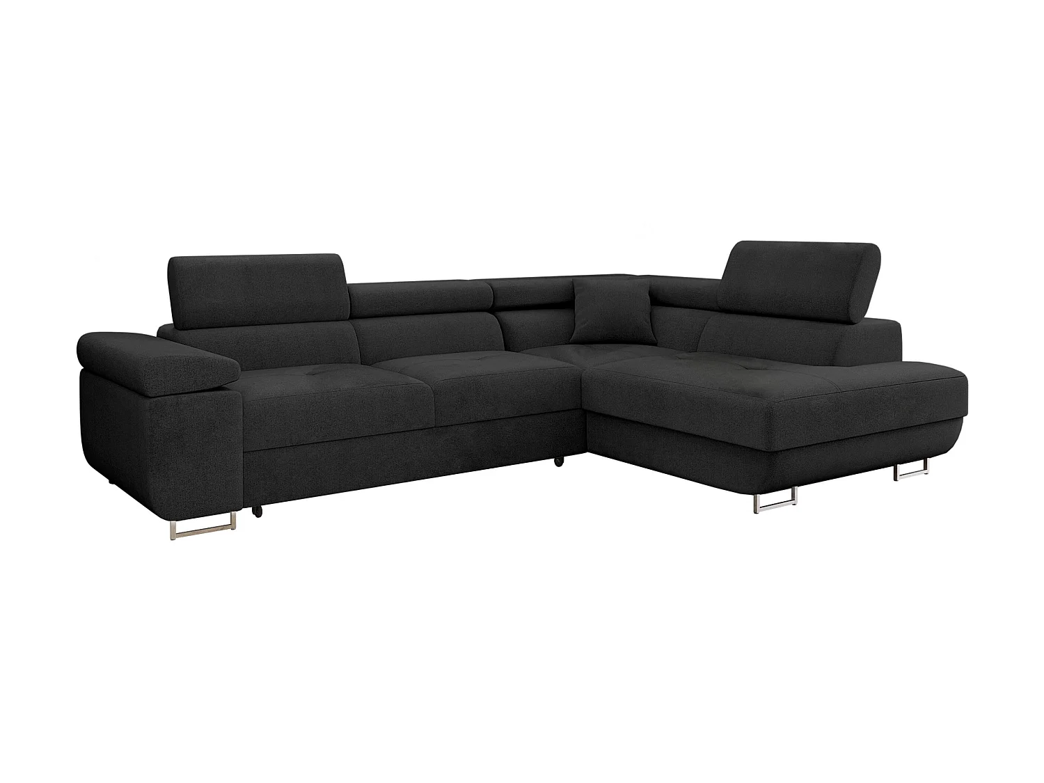 Canapé d'angle Comfivo Vinetum, Noir, Disponible, 274x203x70cm
