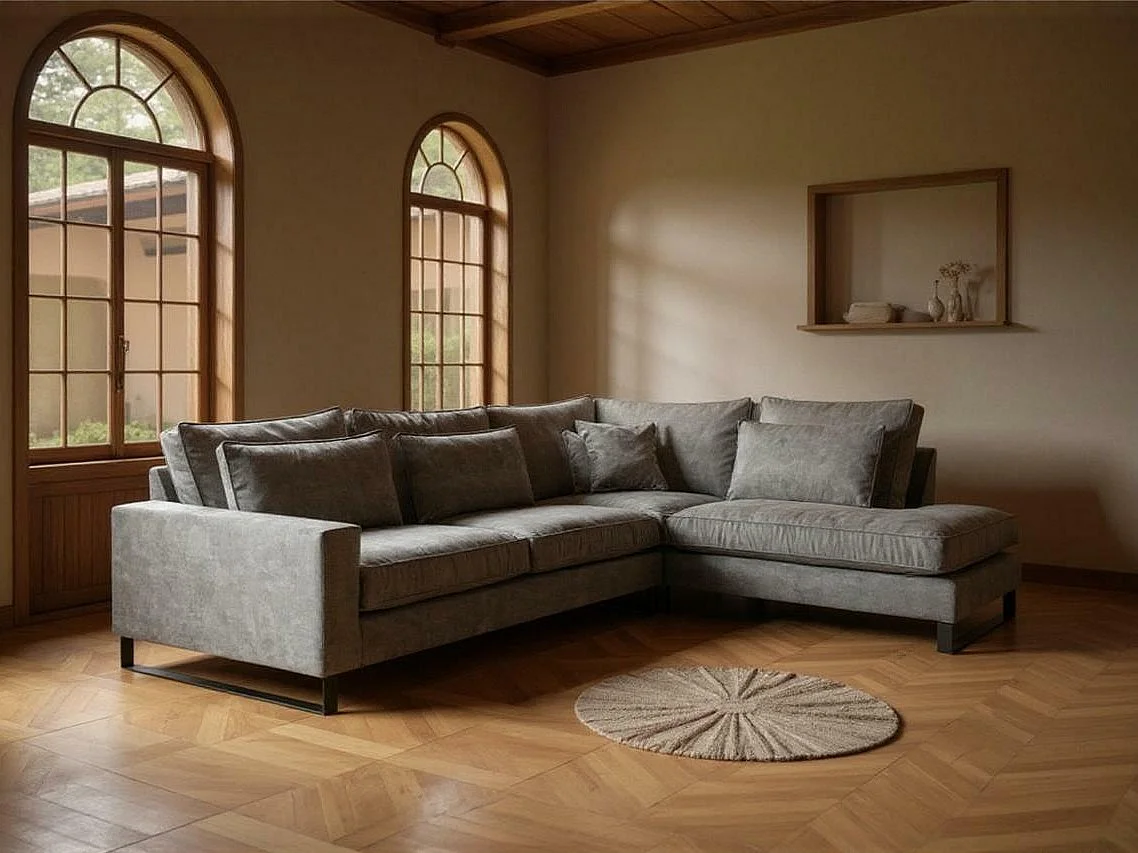 Canapé d'angle Kingsport 111, Gris, 314x224x90cm