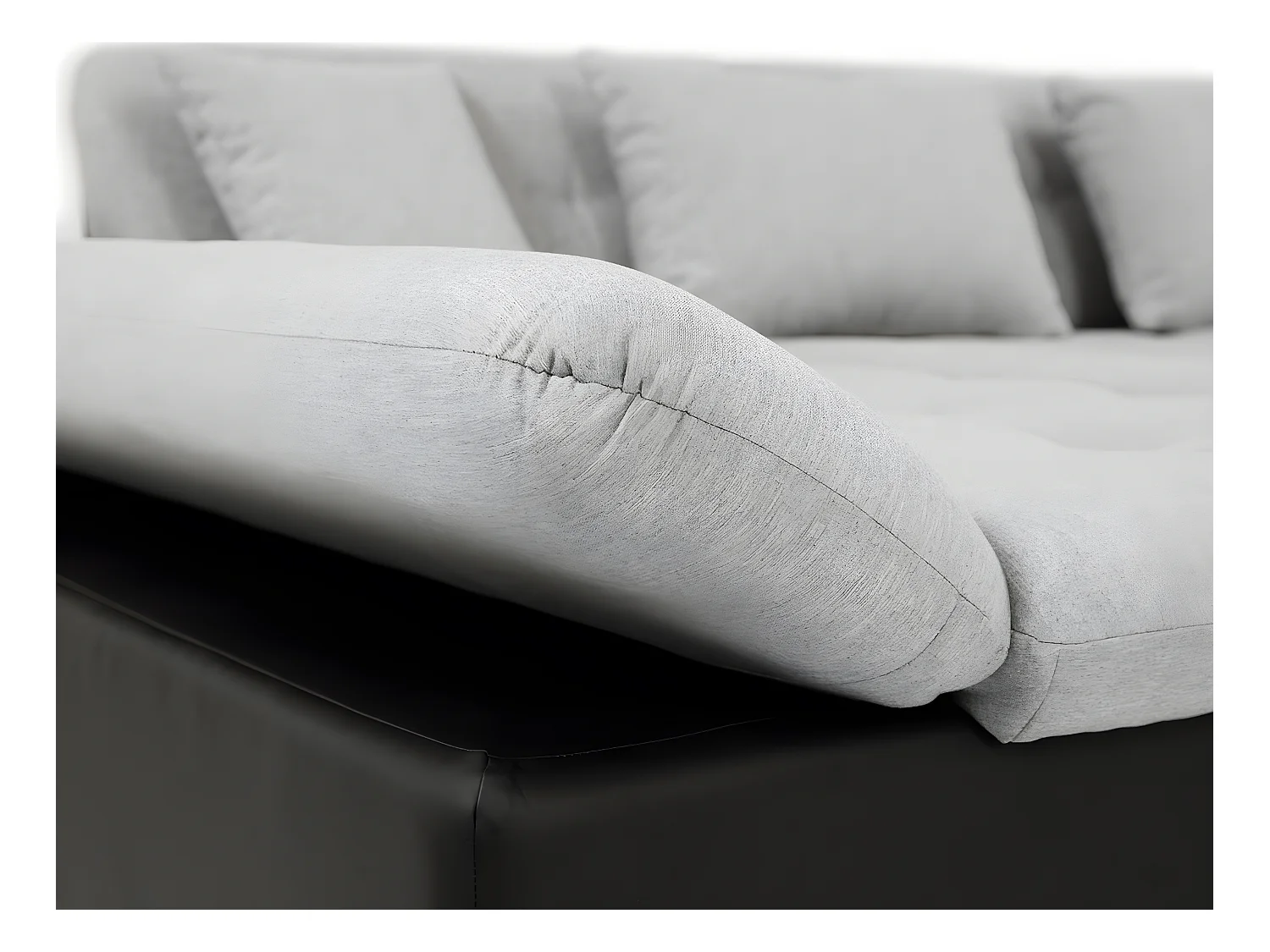 Sofá rinconero Comfivo 150, Gris, Función de descanso, Almacenaje, 345x205x76cm