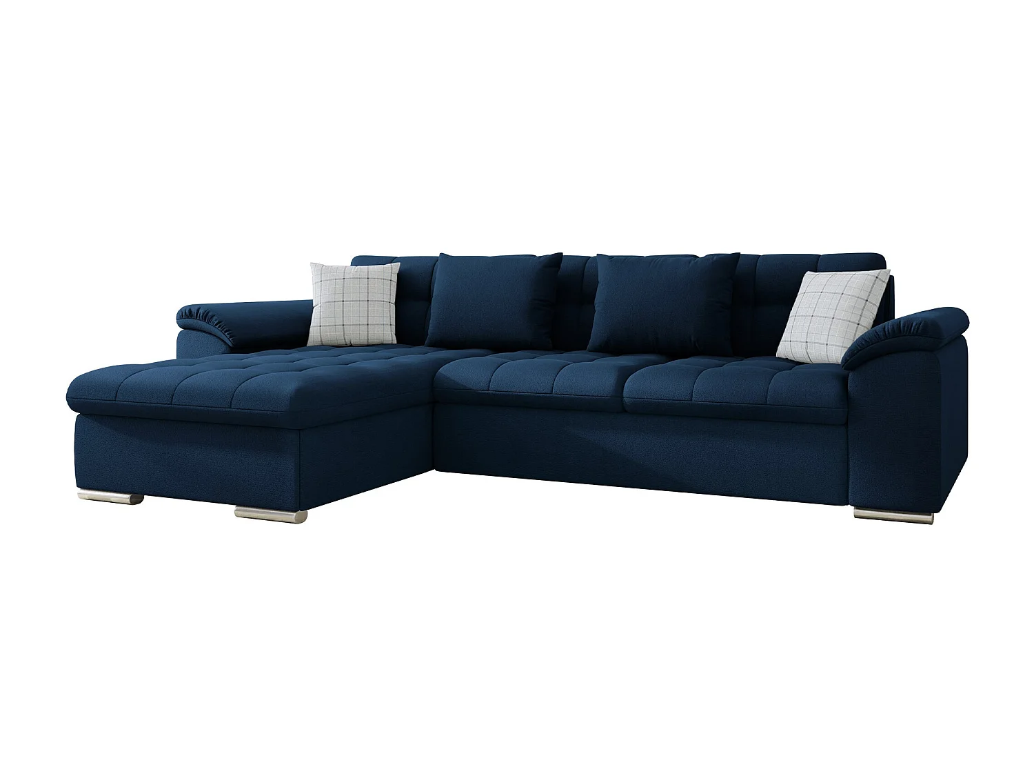 Sofá rinconero Comfivo Mica, Azul, Función de descanso, Almacenaje, 280x160x76cm