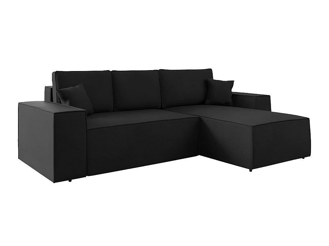 Sofá rinconero Clovis 108, Negro, Función de descanso, Almacenaje