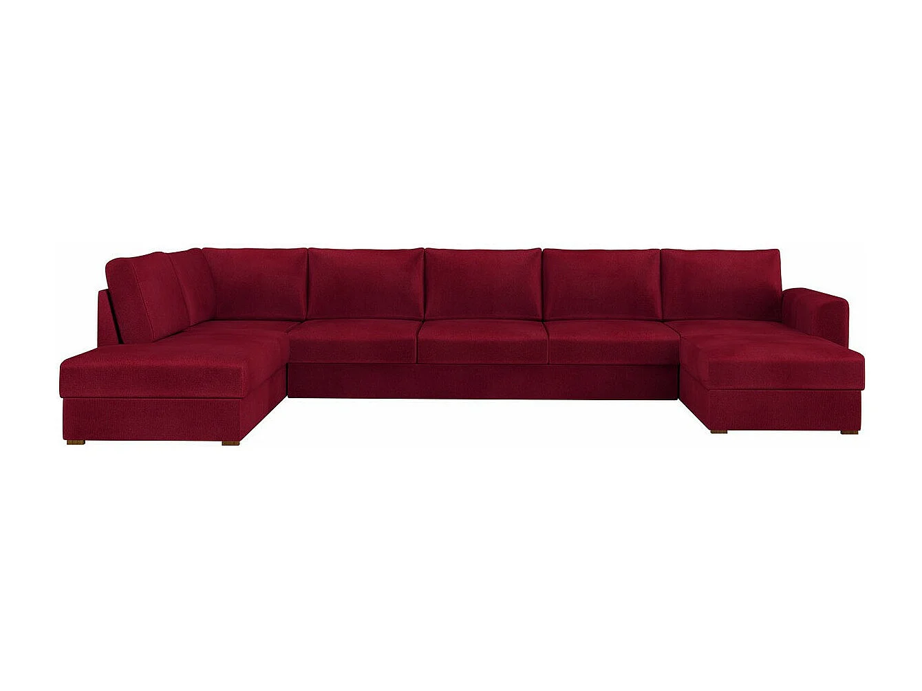 Canapé d'angle Comfivo 191, Rouge, Fonction de couchage, Boîte de literie, 370x186x85cm