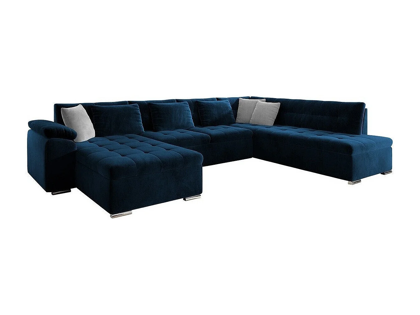 Sofá rinconero Comfivo 128, Azul, Función de descanso, 348x205x76cm