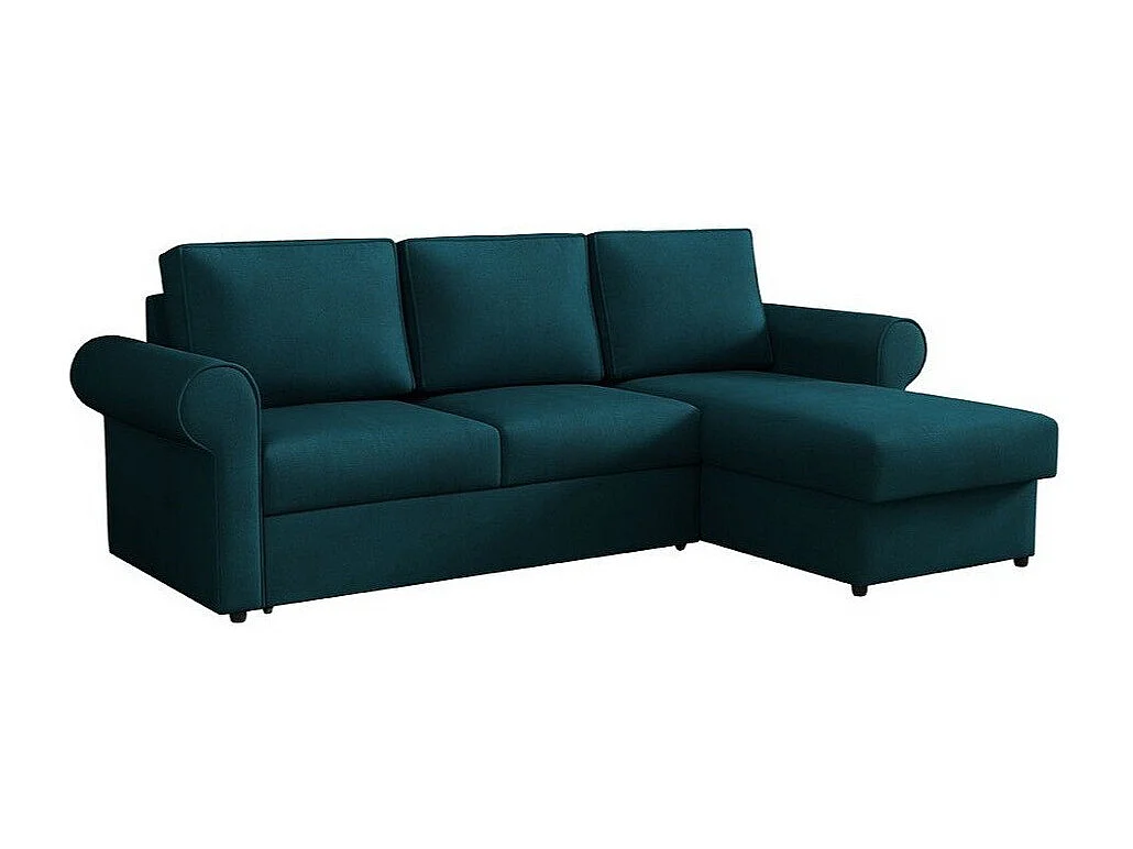 Canapé d'angle Columbus 131, Turquoise, Disponible, 246x155x90cm