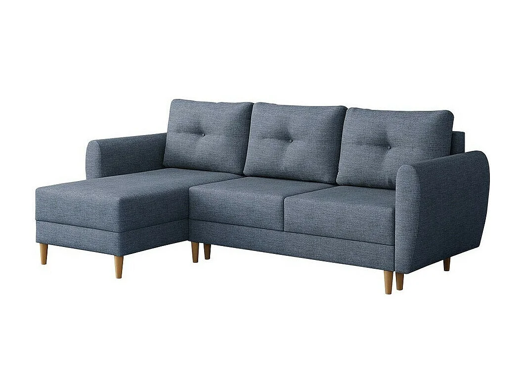 Canapé d'angle Muncie 105, Bleu, Disponible, 235x145x93cm