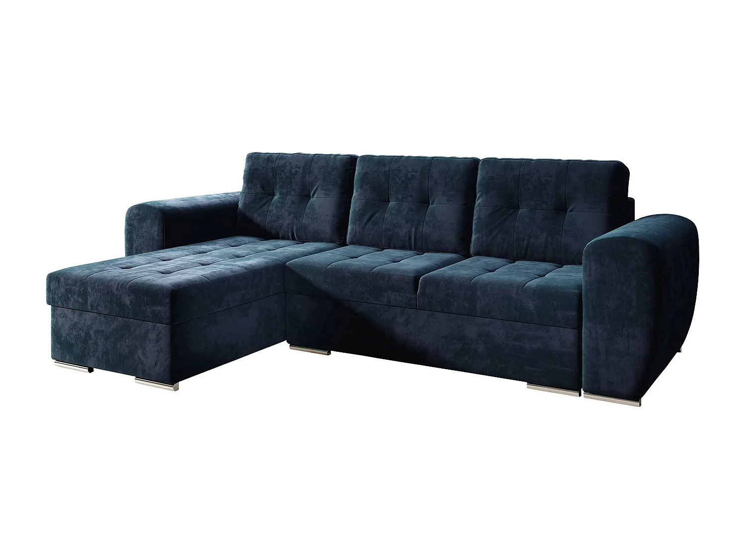 Canapé d'angle Muncie 109, Bleu, Disponible, 256x157x86cm