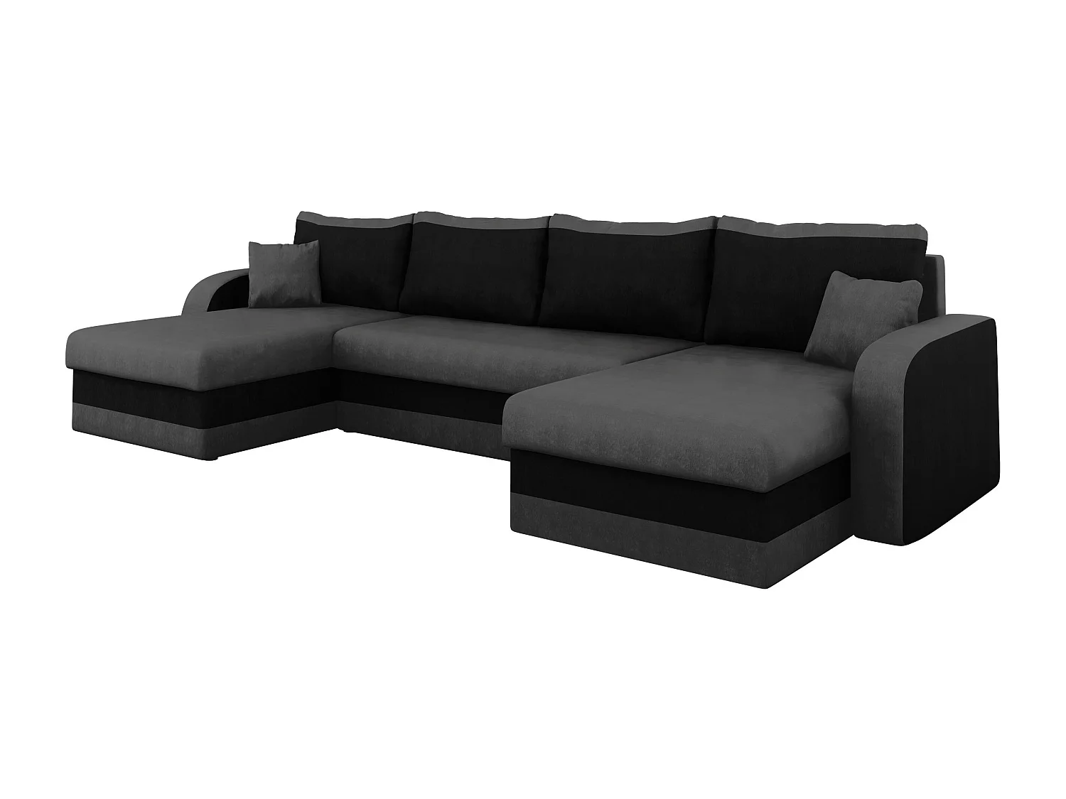 Canapé d'angle Comfivo 233, Noir, Disponible, 304x140x80cm