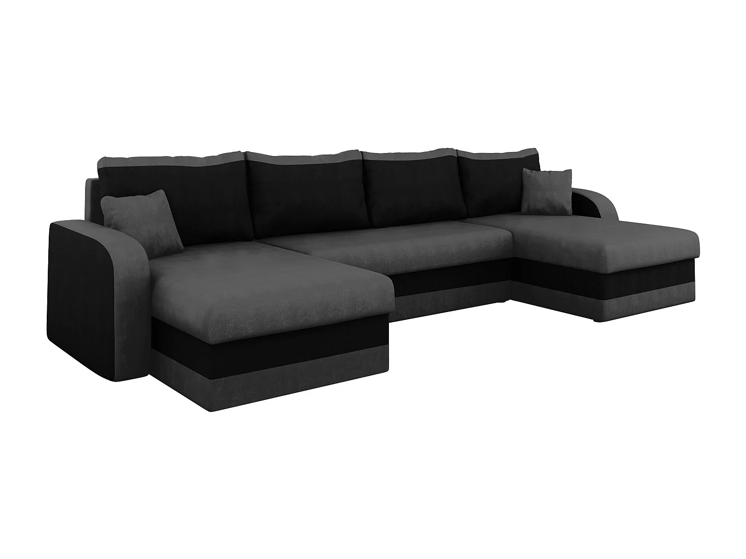 Canapé d'angle Comfivo 500, Noir, Disponible, 304x140x80cm