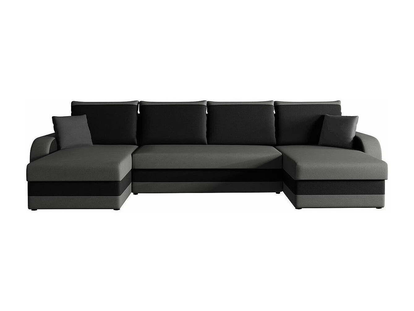 Canapé d'angle Comfivo 500, Noir, Disponible, 304x140x80cm