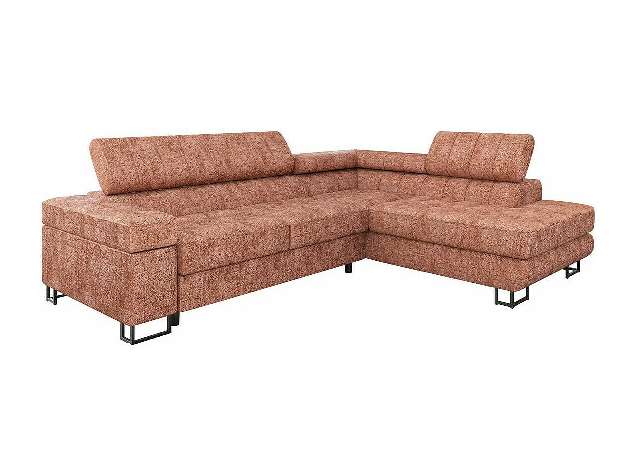 Sofá rinconero Comfivo 247, Rosa, Función de descanso, Almacenaje, 271x203x71cm