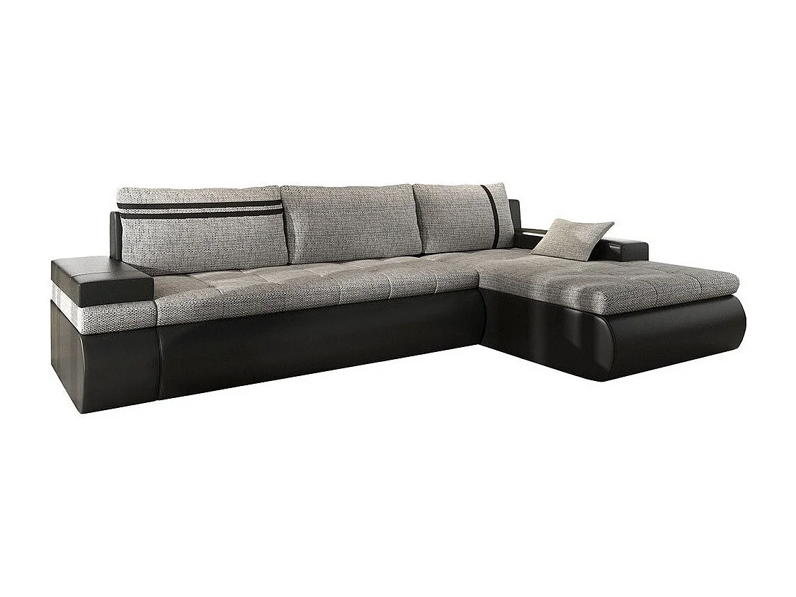 Canapé d'angle Temple 100, Gris, Disponible, 300x182x90cm