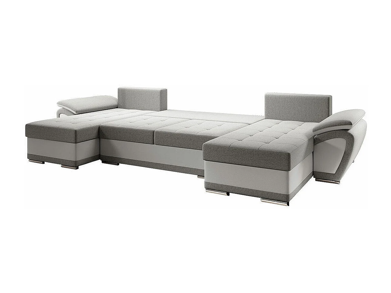 Sofá rinconero Arvada 115, Gris, Función de descanso, Almacenaje, 336x157x97cm