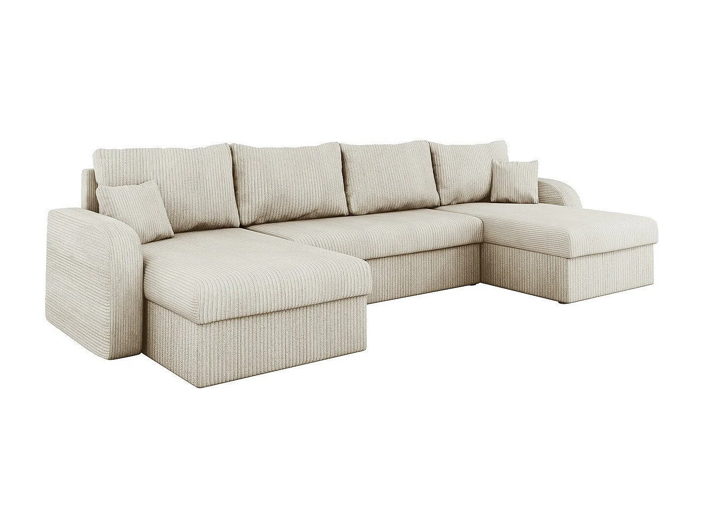 Canapé d'angle Comfivo Melissa II, Crème, Fonction de couchage