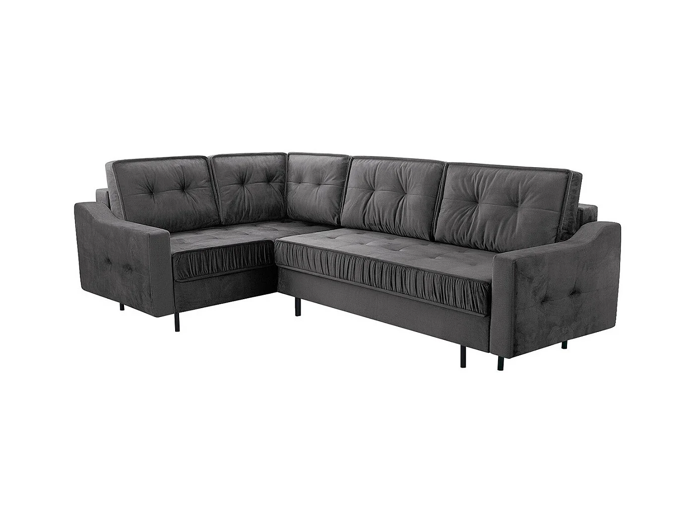 Canapé d'angle Kingsport 115, Gris, Fonction de couchage, Boîte de literie, 289x185x105cm