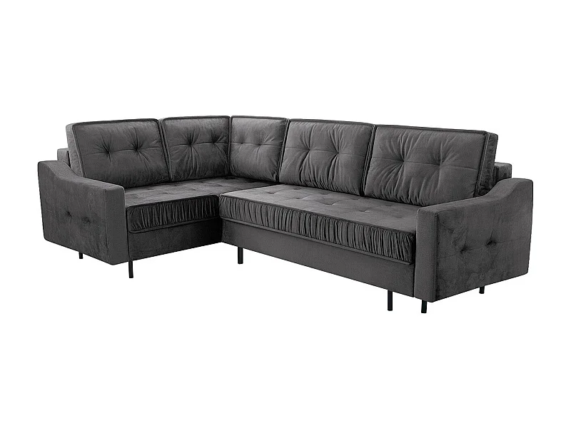 Sofá rinconero Kingsport 115, Gris, Función de descanso, Almacenaje, 289x185x105cm