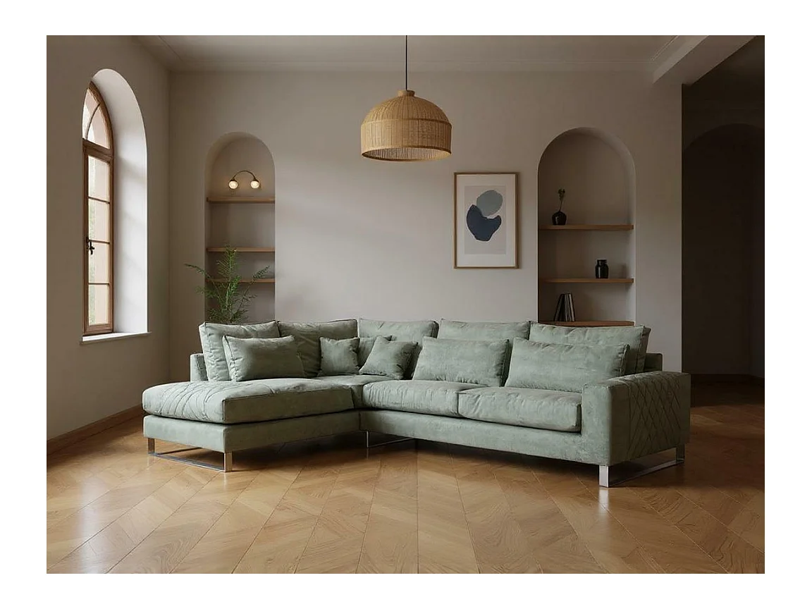 Sofá rinconero Kingsport 112, Gris, 314x224x90cm