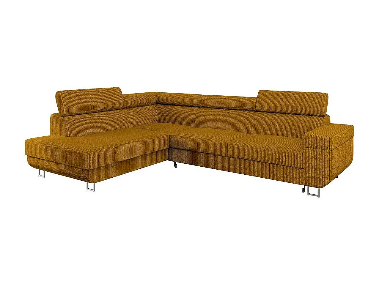 Canapé d'angle Comfivo 306, Jaune, Fonction de couchage, Boîte de literie, 253x188x71cm