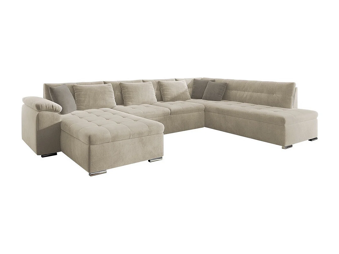 Sofá de canto Comfivo 114, Castanho claro, Funcionalidade de dormir