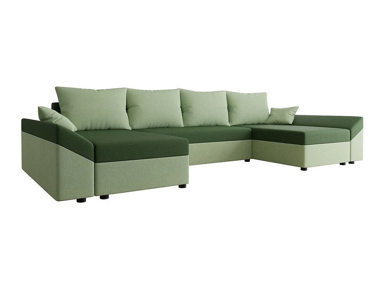 Sofá rinconero Memphis 105, Verde, Función de descanso, Almacenaje
